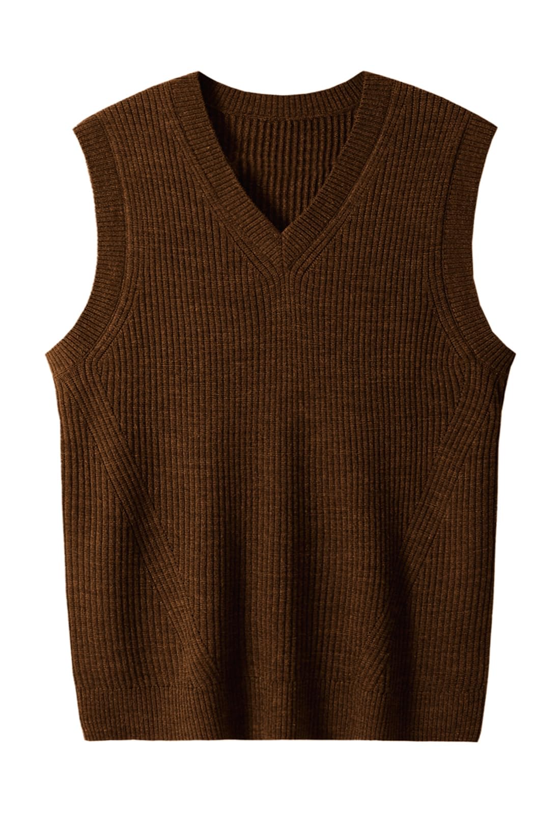 ZHILI Herren Strickweste - Warm, Komfortabel und modisch - V-Ausschnitt, Armeloß, Wollmischung,Perfect für den Winter-Za
