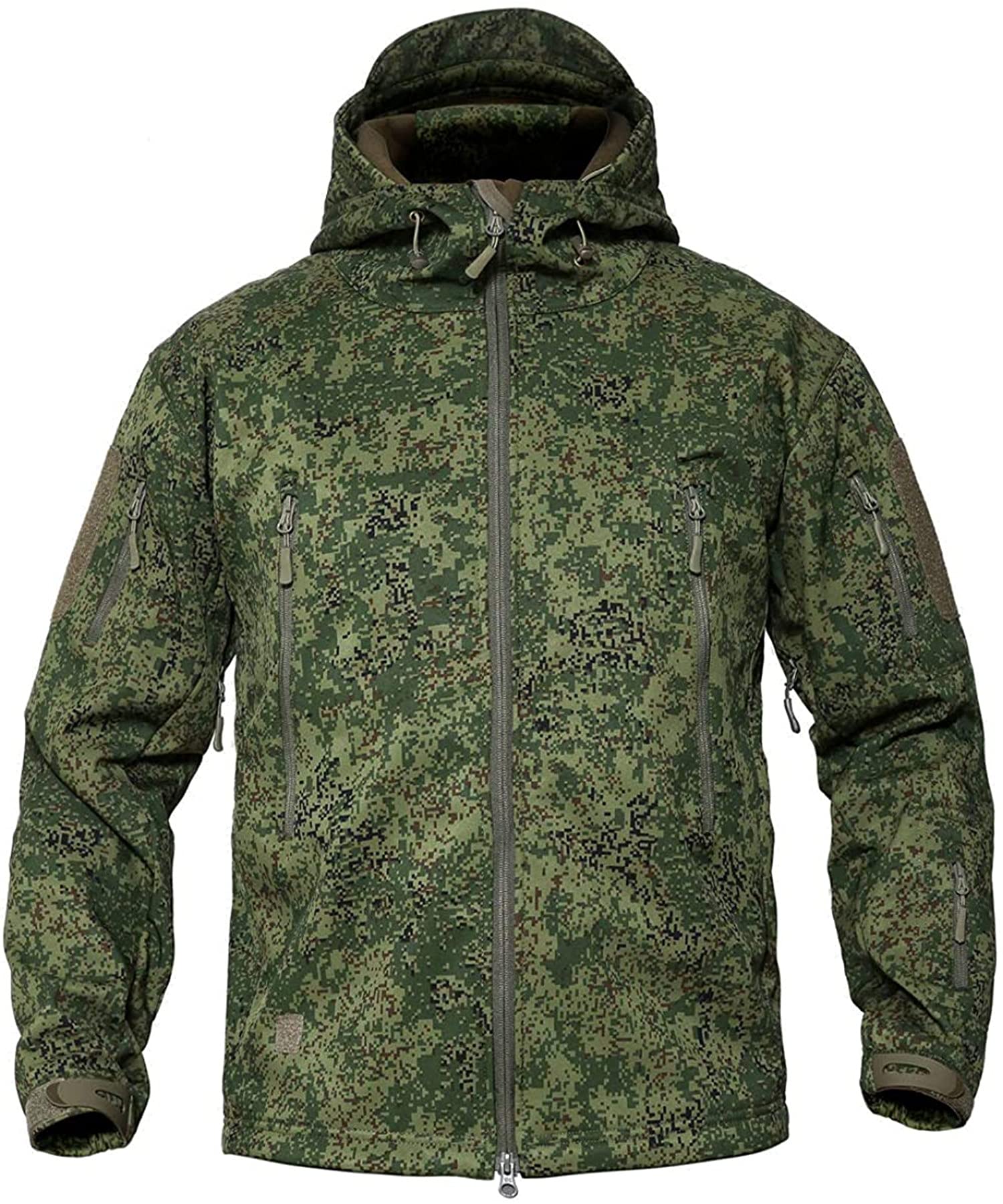 Memoryee Herren Wasserdichte Softshelljacke - Warme, Militärische Outdoor Funktionalität mit Fleece Futter und Kapuze